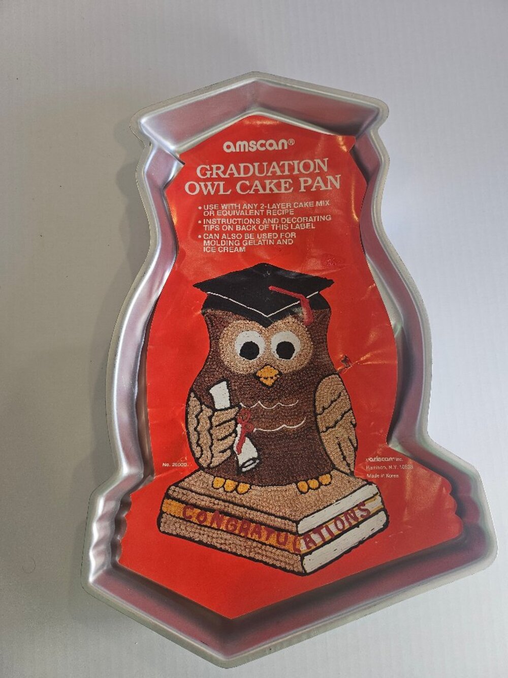 Amscan Graduation Big Owl Cake Pan Mold Congratulations Grad With Insert